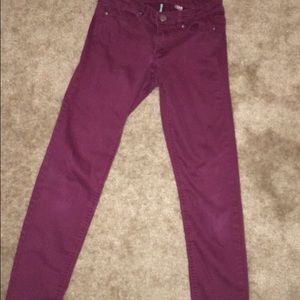 h&m maroon skinny jeans