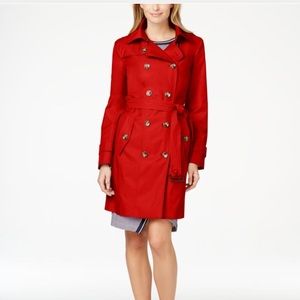 Red trench coat