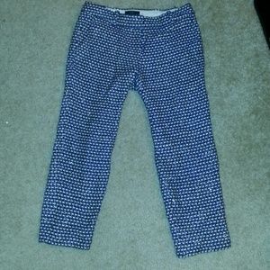J. Crew cafe capri blue & white tweed pants 0P