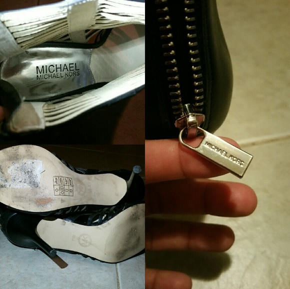 MK Odelia Open Toe Black Leather Bootie Sz 7.5 - Picture 4 of 4