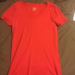 Plain red v-neck