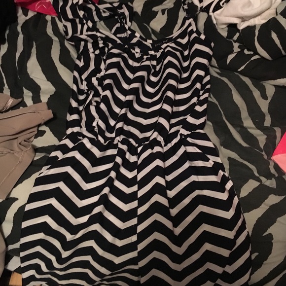 Black and white chiffon romper