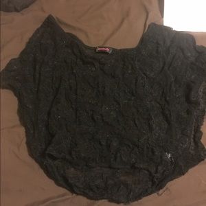 Black lace shirt. Very cute-must wear tank under