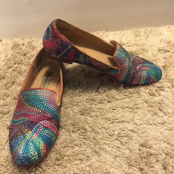 STEVE MADDEN shinny crystal loafers