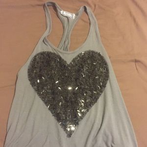 Grey and black sequence tank