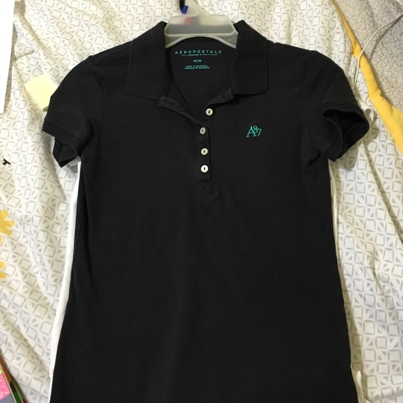 Black and turquoise Aeropostale polo