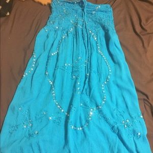 Blue sequence dress/cover up