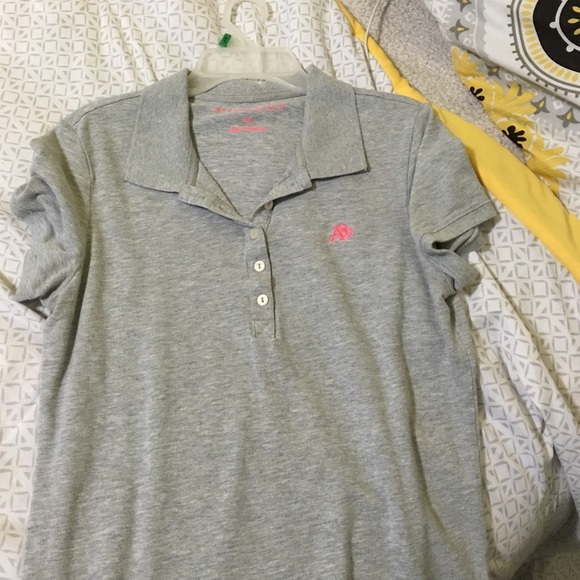 Grey and pink Aeropostale polo