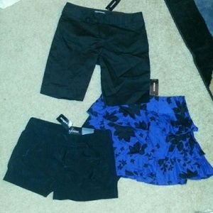 Brand new Express skirt and shorts bundle xxs/00