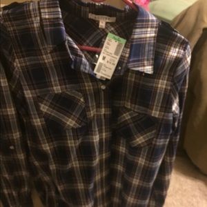 Long oversized flannel! Never worn, still has tags
