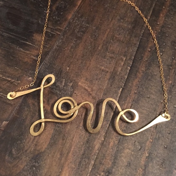 Metal LOVE necklace, NWT - Picture 2 of 4