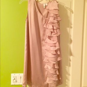 Silky tan baby doll dress