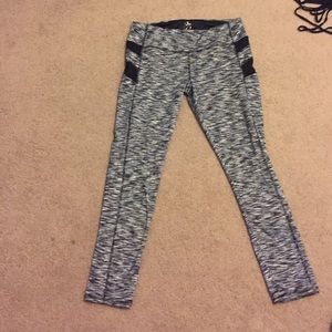 Gray and black patterned work out leggings