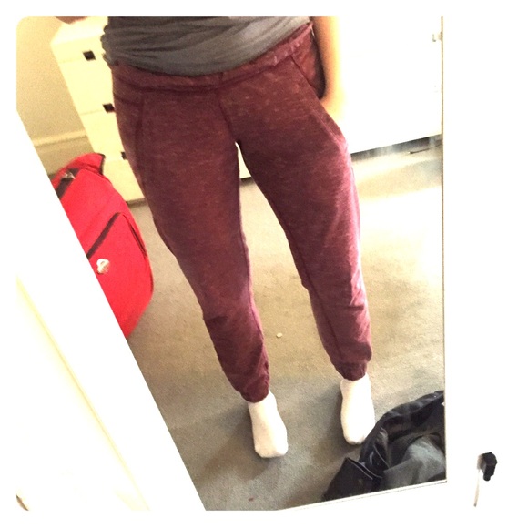 Red lululemon sweatpants