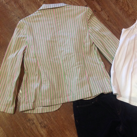 EUC Ann Taylor Loft striped stretchy jacket 6 S - Picture 3 of 4