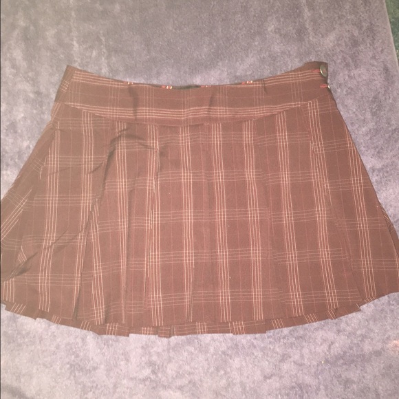 Pleated  plaid mini skirt