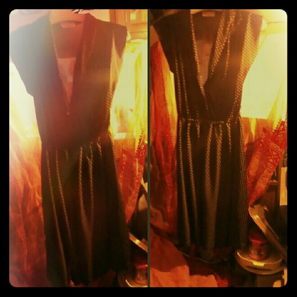 Vintage 80s black and ploka dot dress