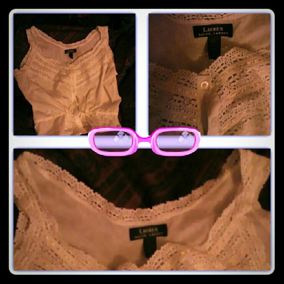 R L white button down