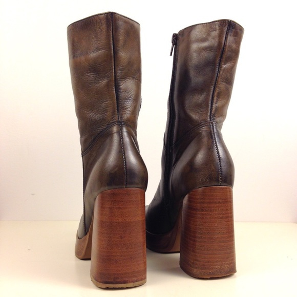 wooden platform boots