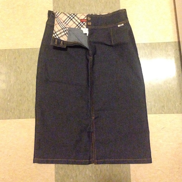 Burberry Knee-Length Denim Skirt