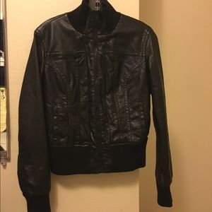 Black leather jacket