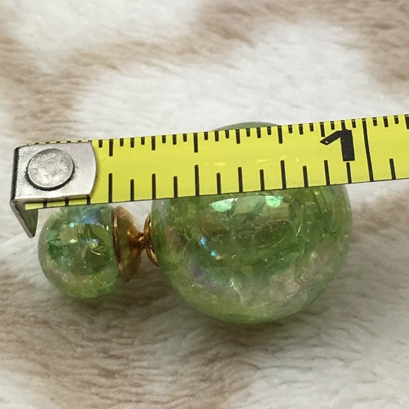 Green Rainbow Double Earrings - Picture 5 of 8