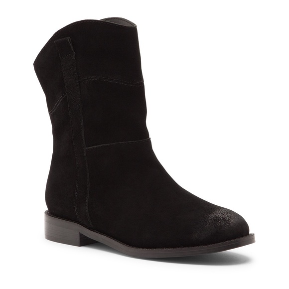 New suede slip on booties - black sz. 7