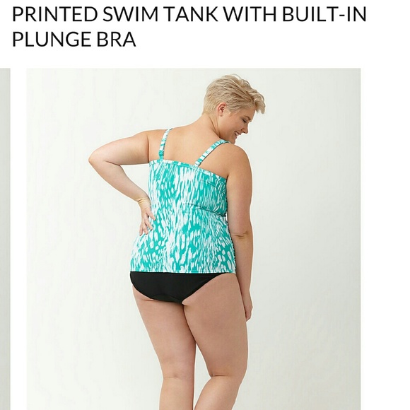 Lane bryant 36c bra tankini plunge swimsuit L - Picture 3 of 5