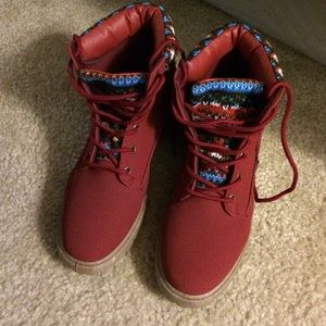 NWOT red boots