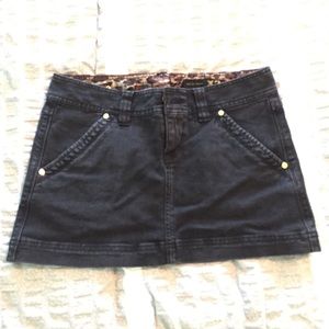 Express mini black jean skirts