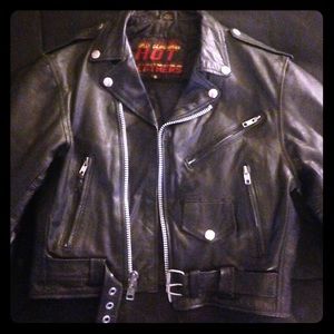 Vintage leather biker jacket