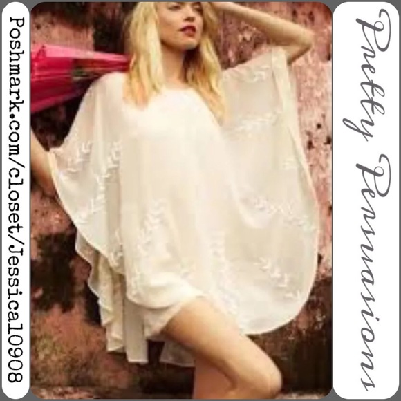 SEE NEW LISTING ♥️ NWT FREE PEOPLE BEADED CAPED CHIFFON BOHO MINI DRESS - Picture 5 of 5