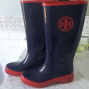 Tory Burch Logo Rain Boots