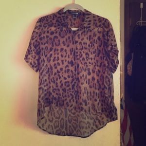 Short sleeve button down blouse