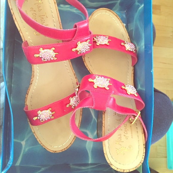 Miss Trish turtle rhinestone wedges