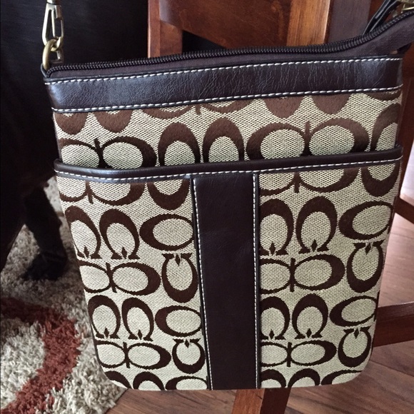 Brown and tan, cross body purse