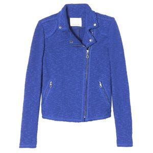 Rebecca Taylor blue boucle moto jacket