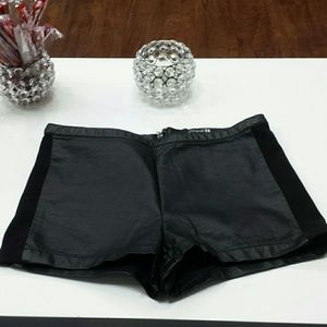 Faux leather shorts