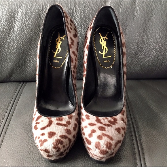💋NWOB YSL Tribtoo 105 Leopard Pony Pump Sz 6 - Picture 1 of 4