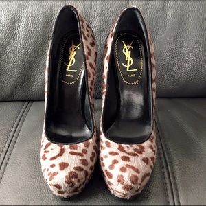 💋NWOB YSL Tribtoo 105 Leopard Pony Pump Sz 6