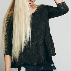 We the Free Solid Peplum Tee