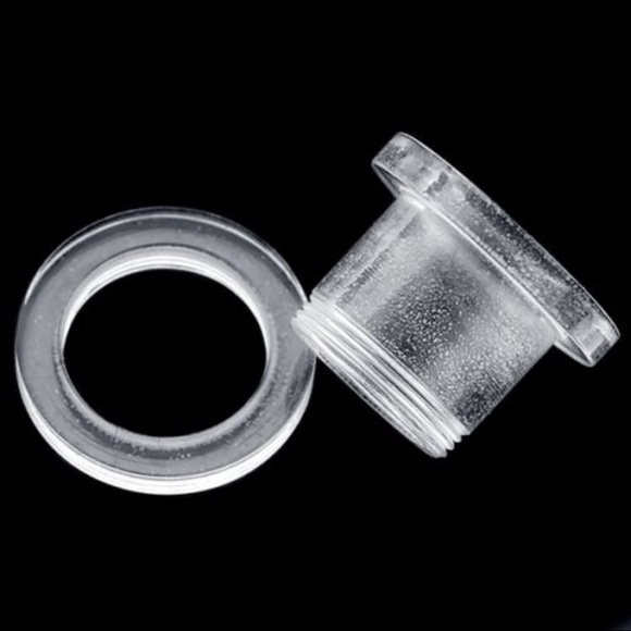 Clear Acrylic Double Flare Screw-On Flesh Tunnels