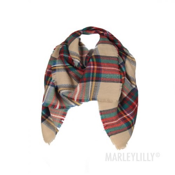 Tartan blanket scarf.