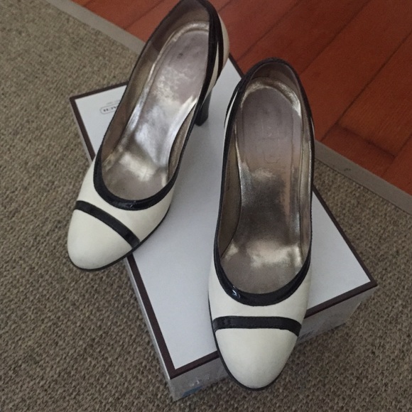 Coach wood stacked heels