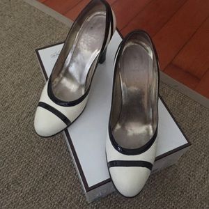 Coach wood stacked heels