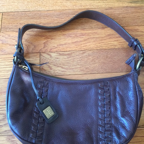 SOLD Authentic Ralph Lauren brown leather hobo