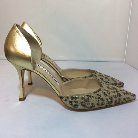 Manolo Blahnik Leopard Print Carolyndo Heel