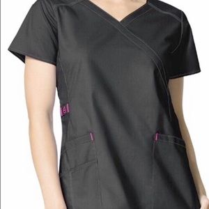 Wonderwink Black Wonderflex Scrhb Top