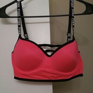 PINK Caged back push up bralette