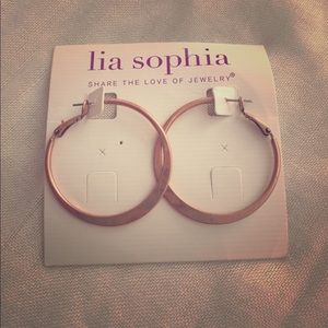 Lia Sophia rose gold hoops